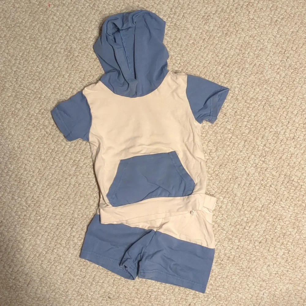 Blue and White Hoodie Set 12-18 months